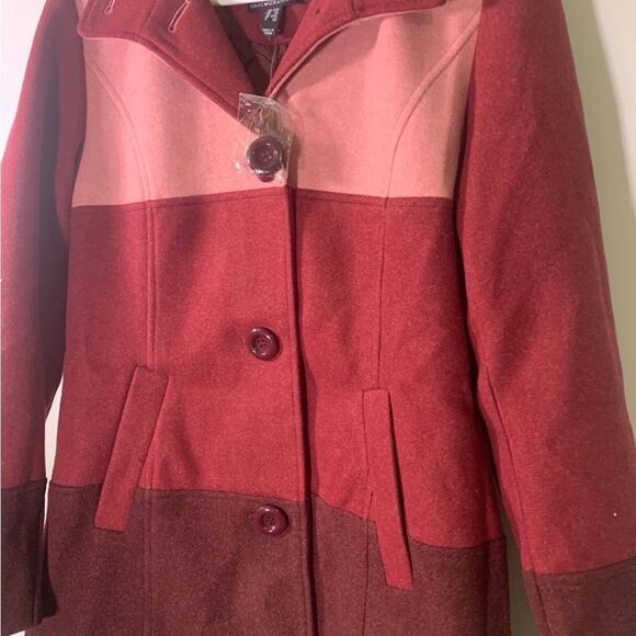 Isaac Mizrahi XXS New Faux Wool Color Block Coat - Picture 3 of 7